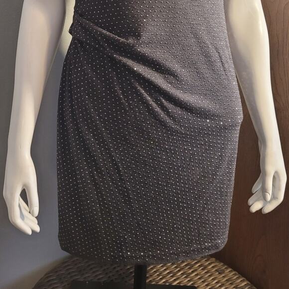 Rebecca Taylor Charcoal Studded Bodycon Party Dress XS Glam Witchy Quietlux - Picture 6 of 13